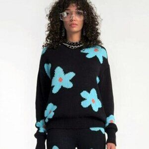 Arthur Potted Plant Sweater Relaxed Fit 100% Cotton Heavy Knit, Size Medium